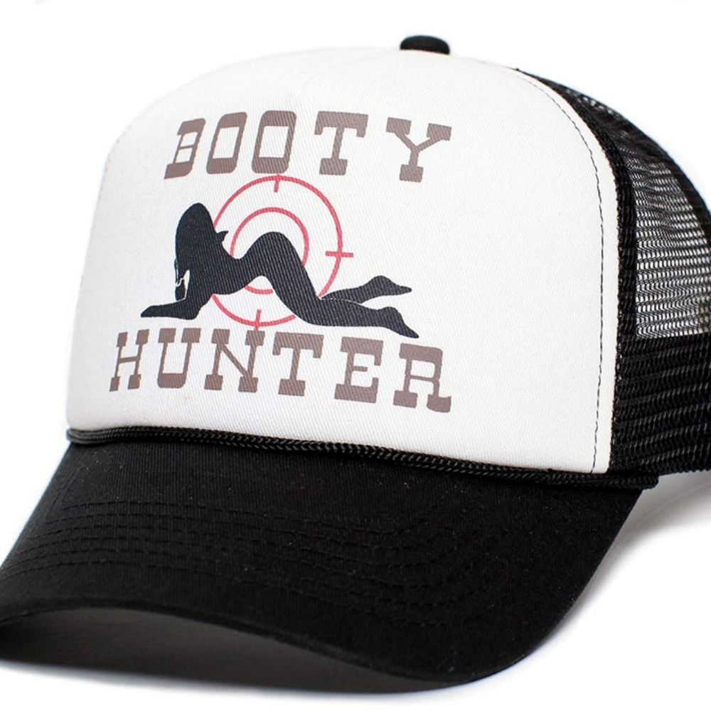 Booty Hunter FUNNY Unisex - Adult Curved Bill Truckers Cap Gag Gift Dad Hat